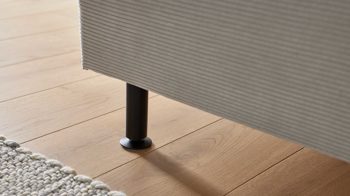 Boxspringbett Interliving aus Stoff in Hellgrau Interliving Boxspringbett Serie 1418 silberfarbener Feincord – Liegefläche ca. 180 x 200 cm