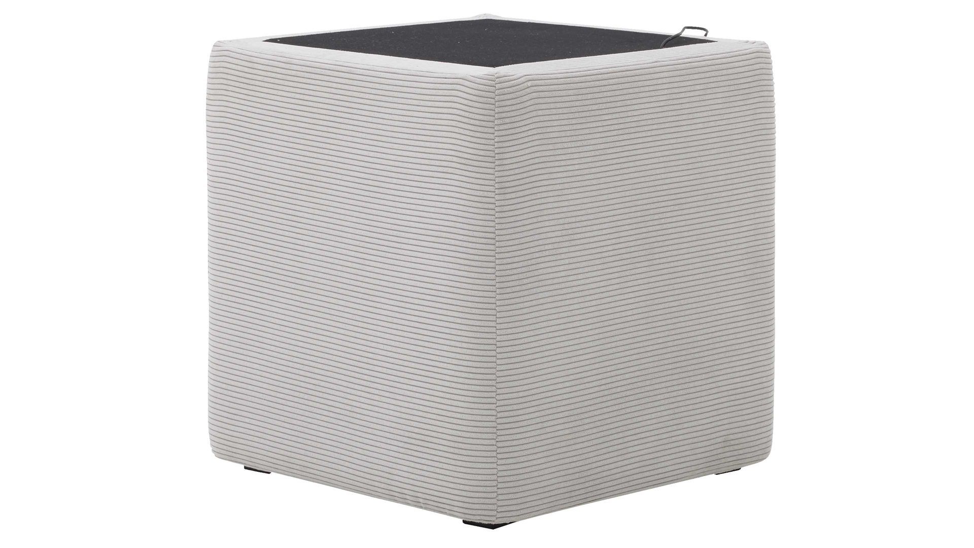 Nachttisch Interliving aus Stoff in Hellgrau Interliving Boxspringbett Serie 1418 - Nachtkonsole mit Ladefunktion silberfarbener Feincord