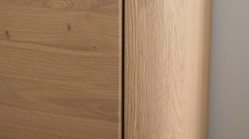 Vitrine Interliving aus Holz in Holzfarben Interliving Wohnzimmer Serie 2029 - Vitrine Wildeiche & Granit-Steinoptik - eine Tür, Breite ca. 60 cm