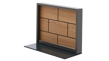 Wohnwand Interliving aus Holz in Dunkelgrau Interliving Wohnzimmer Serie 2030 - Wohnwand 80 Wolfram Grey & Spaltholz - fünfteilig, Länge ca. 309 cm