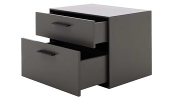 Wohnwand Interliving aus Holz in Dunkelgrau Interliving Wohnzimmer Serie 2030 - Wohnwand Wolfram Grey & Spaltholz - fünfteilig, Länge ca. 309 cm