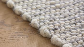 Handwebteppich Interliving aus Naturfaser in Weiß Interliving Teppich Serie B-8003 Weiß meliert – ca. 170 x 240 cm