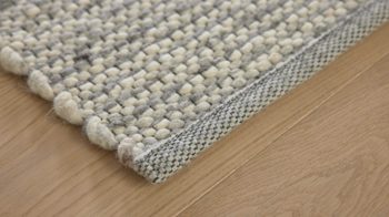 Handwebteppich Interliving aus Naturfaser in Weiß Interliving Teppich Serie B-8003 Weiß meliert – ca. 70 x 130 cm