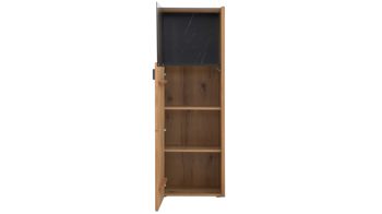 Vitrine Interliving aus Holz in Holzfarben Interliving Wohnzimmer Serie 2027 - Highboard-Vitrine 15 Asteiche - eine Tür, Höhe ca. 144 cm