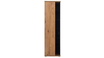 Vitrine Interliving aus Holz in Holzfarben Interliving Wohnzimmer Serie 2027 - Vitrine 09 Asteiche - eine Tür, Höhe ca. 209 cm
