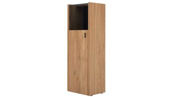 Vitrine Interliving aus Holz in Holzfarben Interliving Wohnzimmer Serie 2027 - Highboard-Vitrine 15 Asteiche - eine Tür, Höhe ca. 144 cm