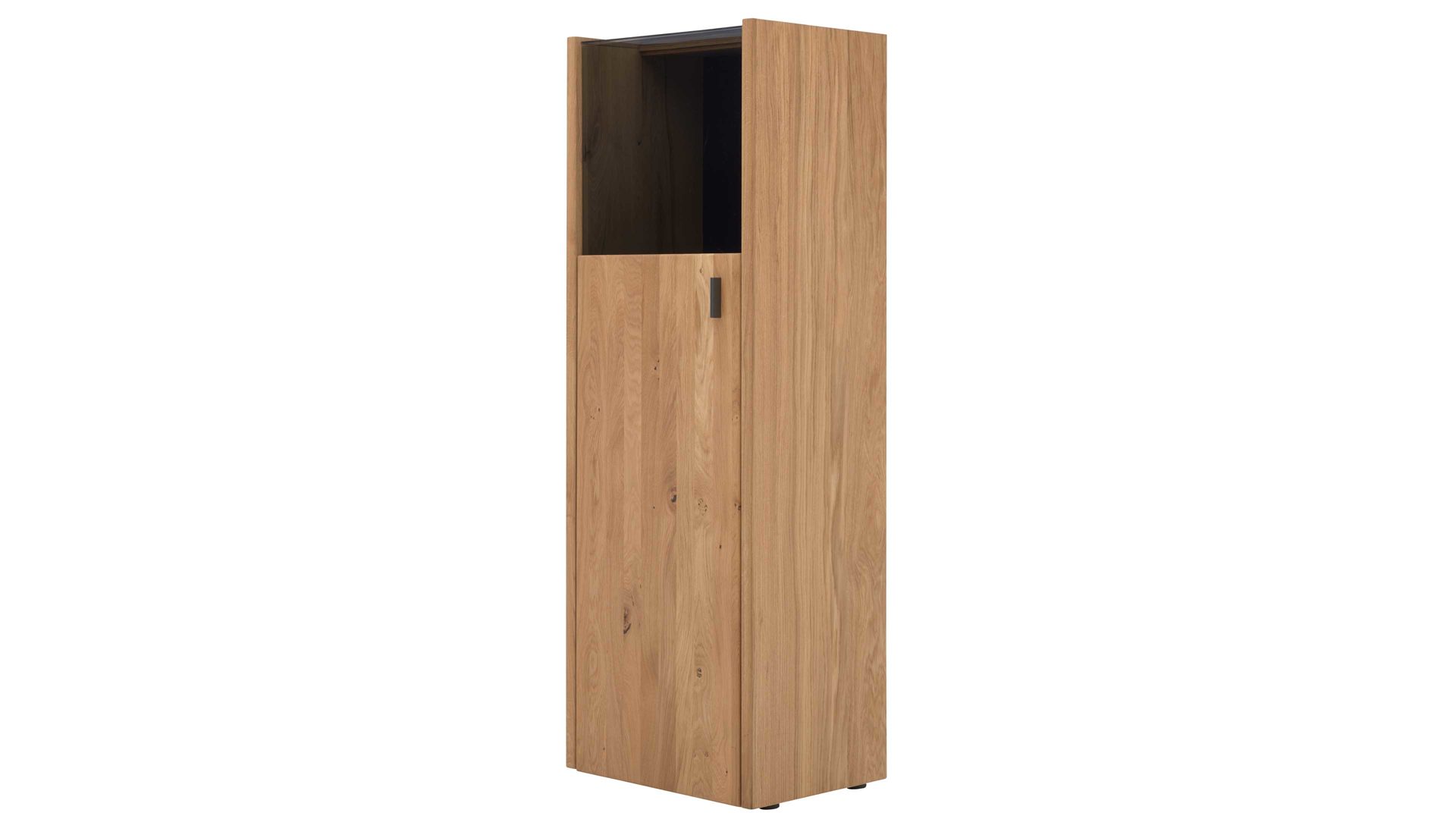 Vitrine Interliving aus Holz in Holzfarben Interliving Wohnzimmer Serie 2027 - Highboard-Vitrine 15 Asteiche - eine Tür, Höhe ca. 144 cm