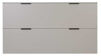 Schuhschrank Interliving aus Holz in Hellgrau Interliving Garderobe Serie 6012 - Hänge-Schuhschrank INL-106 graubeiger Mattlack - zwei Klappen, Breite ca.  160 cm