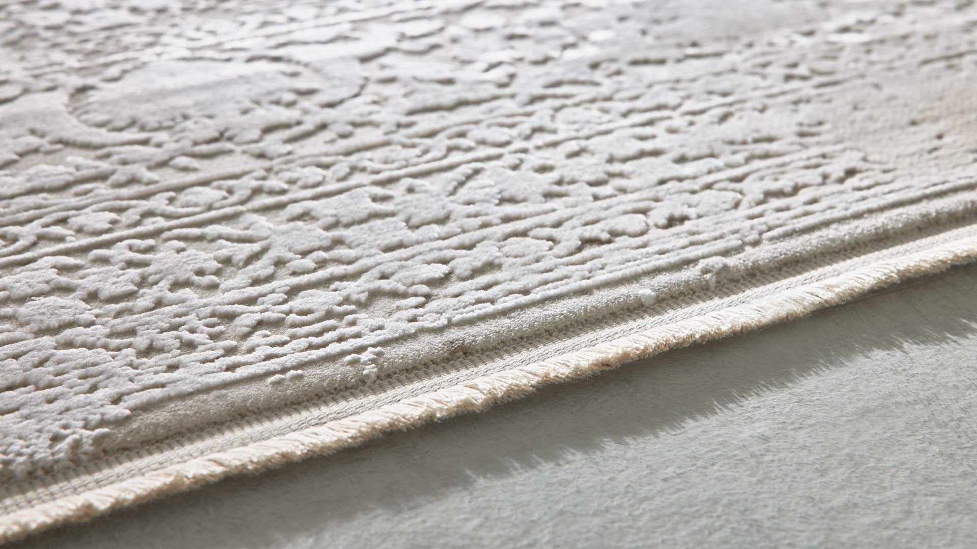 Webteppich Interliving aus Mischgewebe in Silber Interliving Teppich Serie L-8710 Silber – ca. 200 x 290 cm