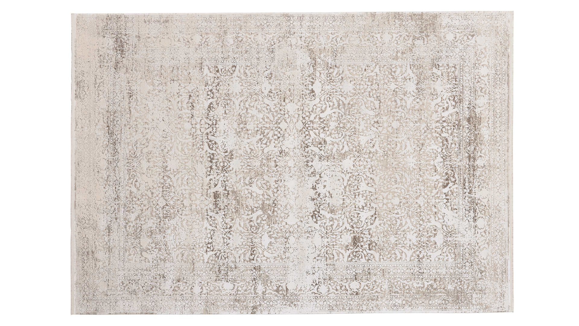 Webteppich Interliving aus Mischgewebe in Hellgrau Interliving Teppich Serie L-8710 Silber – ca. 67 x 130 cm