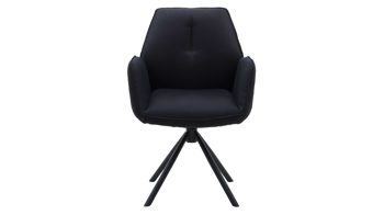 Vierfußstuhl Interliving aus Stoff in Schwarz Interliving Esszimmer Serie 5116 – Armlehnstuhl mit Drehfunktion carbonschwarzer Materialmix Mikrofaser & Cord Ni-Co, schwarzes Gestell F37