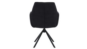 Vierfußstuhl Interliving aus Stoff in Schwarz Interliving Esszimmer Serie 5116 – Armlehnstuhl mit Drehfunktion carbonschwarzer Materialmix Mikrofaser & Cord Ni-Co, schwarzes Gestell F37