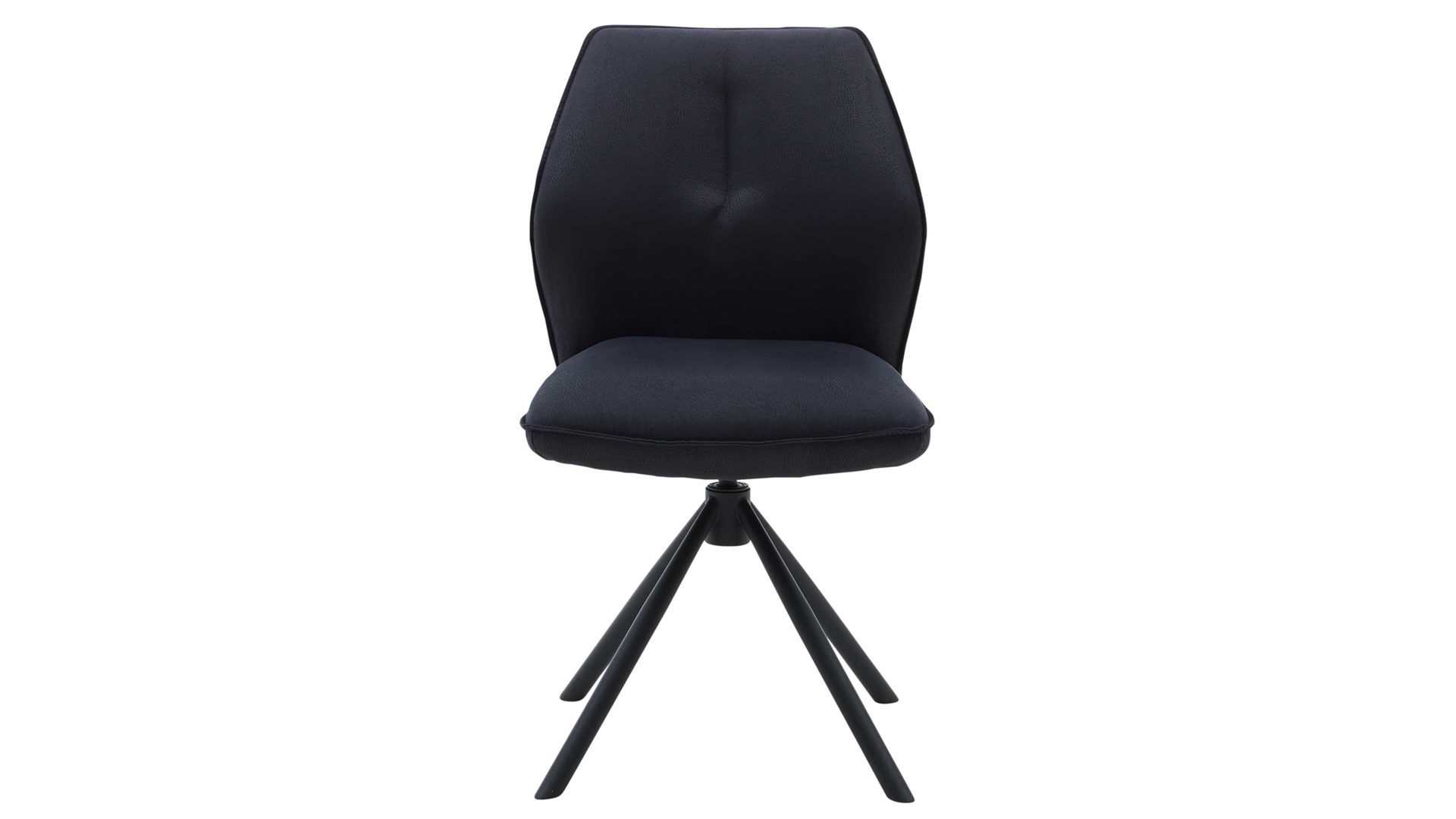 Vierfußstuhl Interliving aus Kunstfaser in Schwarz Interliving Esszimmer Serie 5116 – Polsterstuhl mit Drehfunktion carbonschwarze Mikrofaser Night & schwarzes Gestell F37