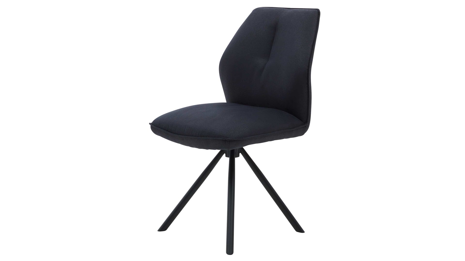 Vierfußstuhl Interliving aus Kunstfaser in Schwarz Interliving Esszimmer Serie 5116 – Polsterstuhl carbonschwarze Mikrofaser Night & schwarzes Gestell F37