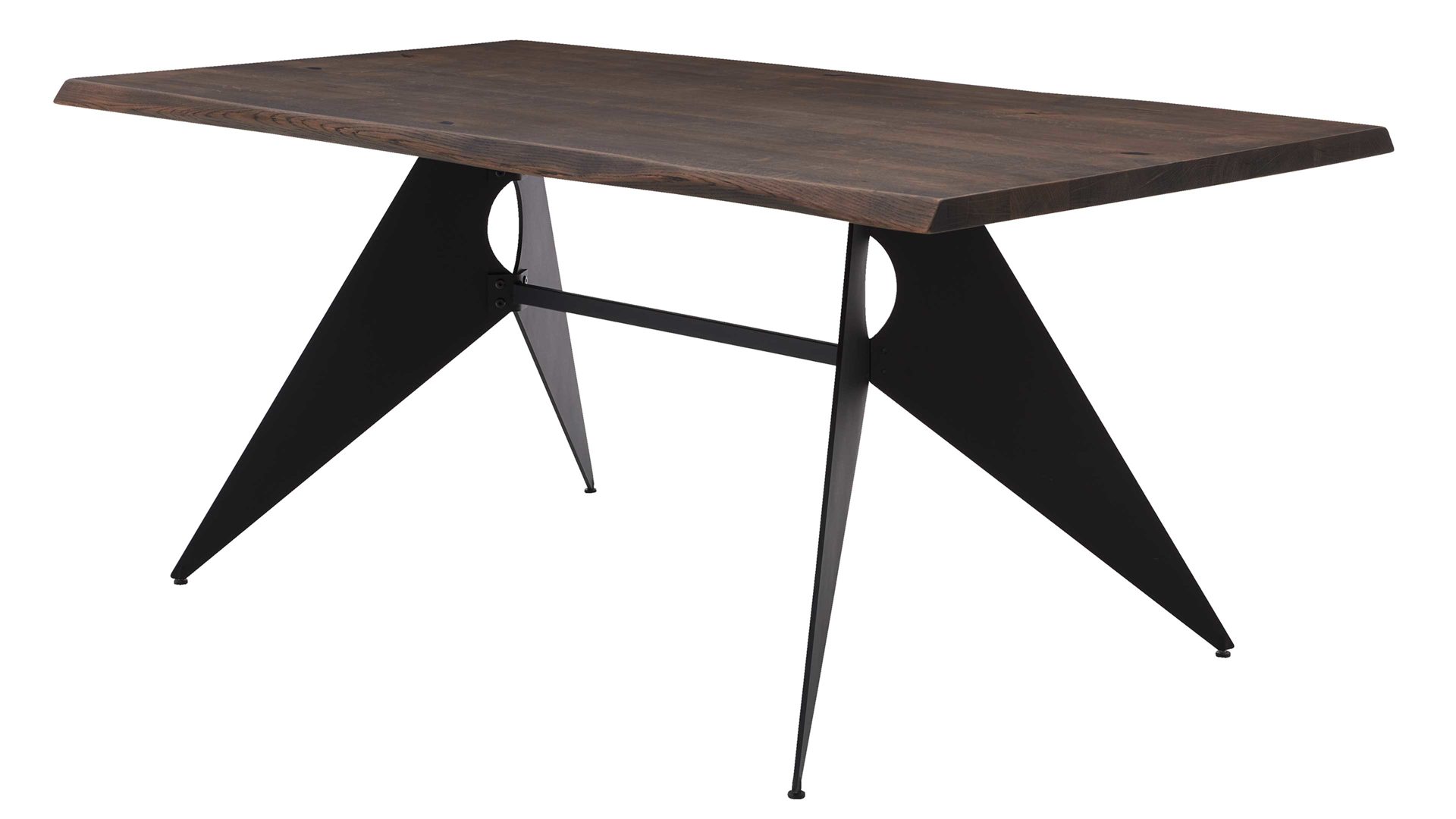 Esstisch Interliving aus Holz in Holzfarben Dunkel Interliving Esszimmer Serie 5116 – Esstisch Mooreiche & schwarzer Stahl - ca. 180 x 100 cm