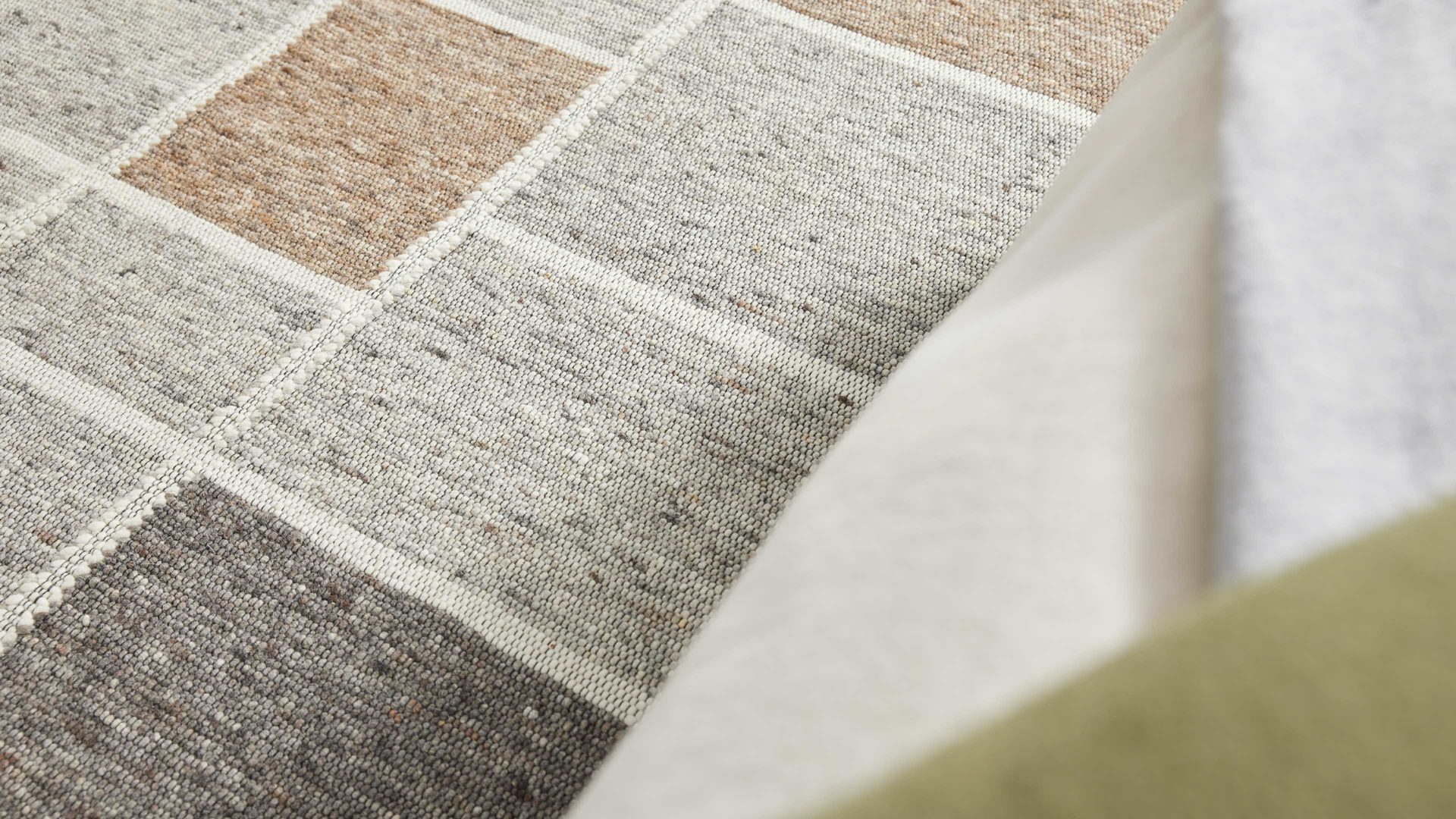 Handwebteppich Interliving aus Naturfaser in Hellbraun Interliving Teppich Serie B-8002 Grau & Haselnuss - ca. 90 x 300 cm