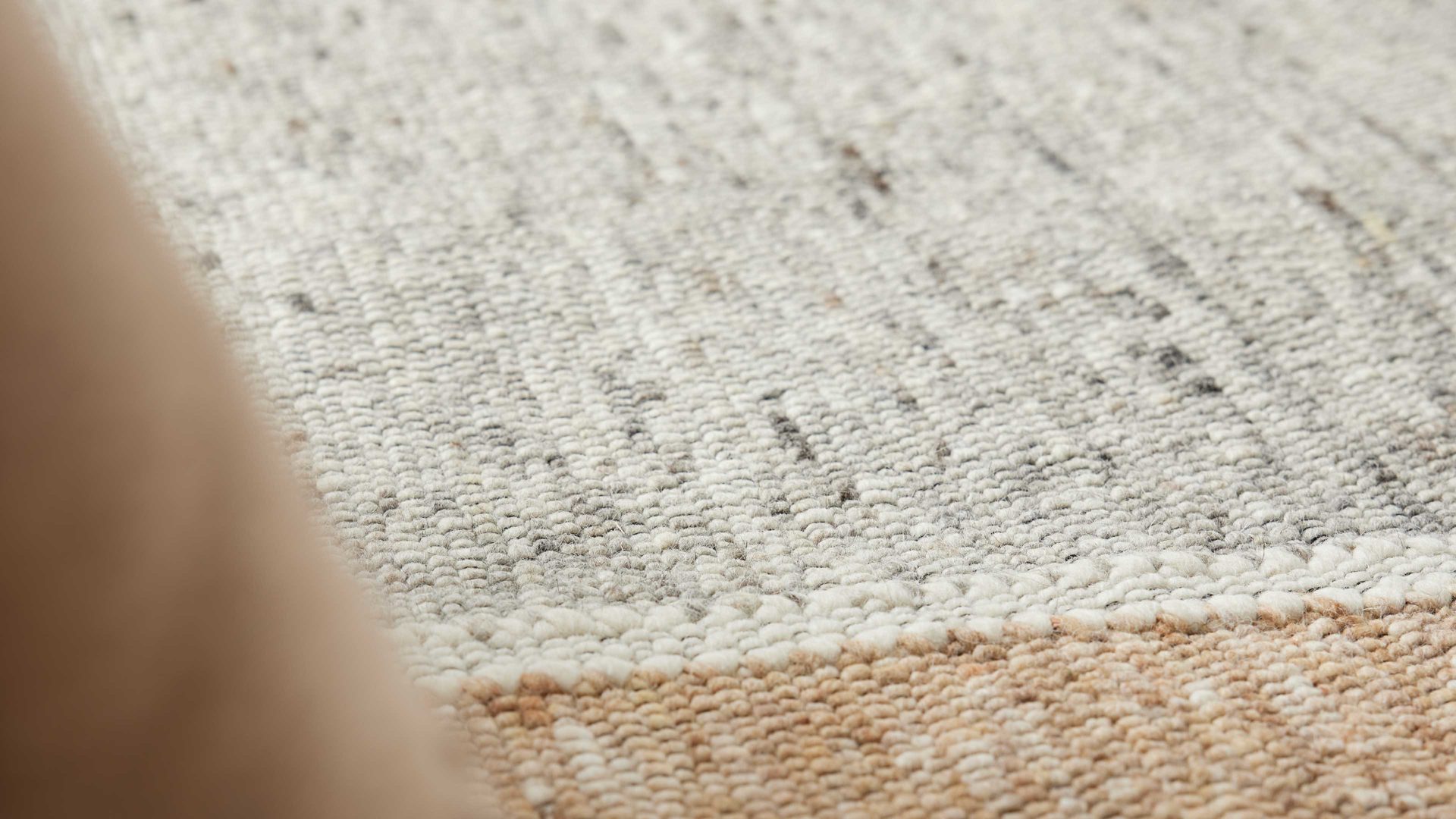 Handwebteppich Interliving aus Naturfaser in Hellbraun Interliving Teppich Serie B-8002 Grau & Haselnuss - ca. 90 x 300 cm