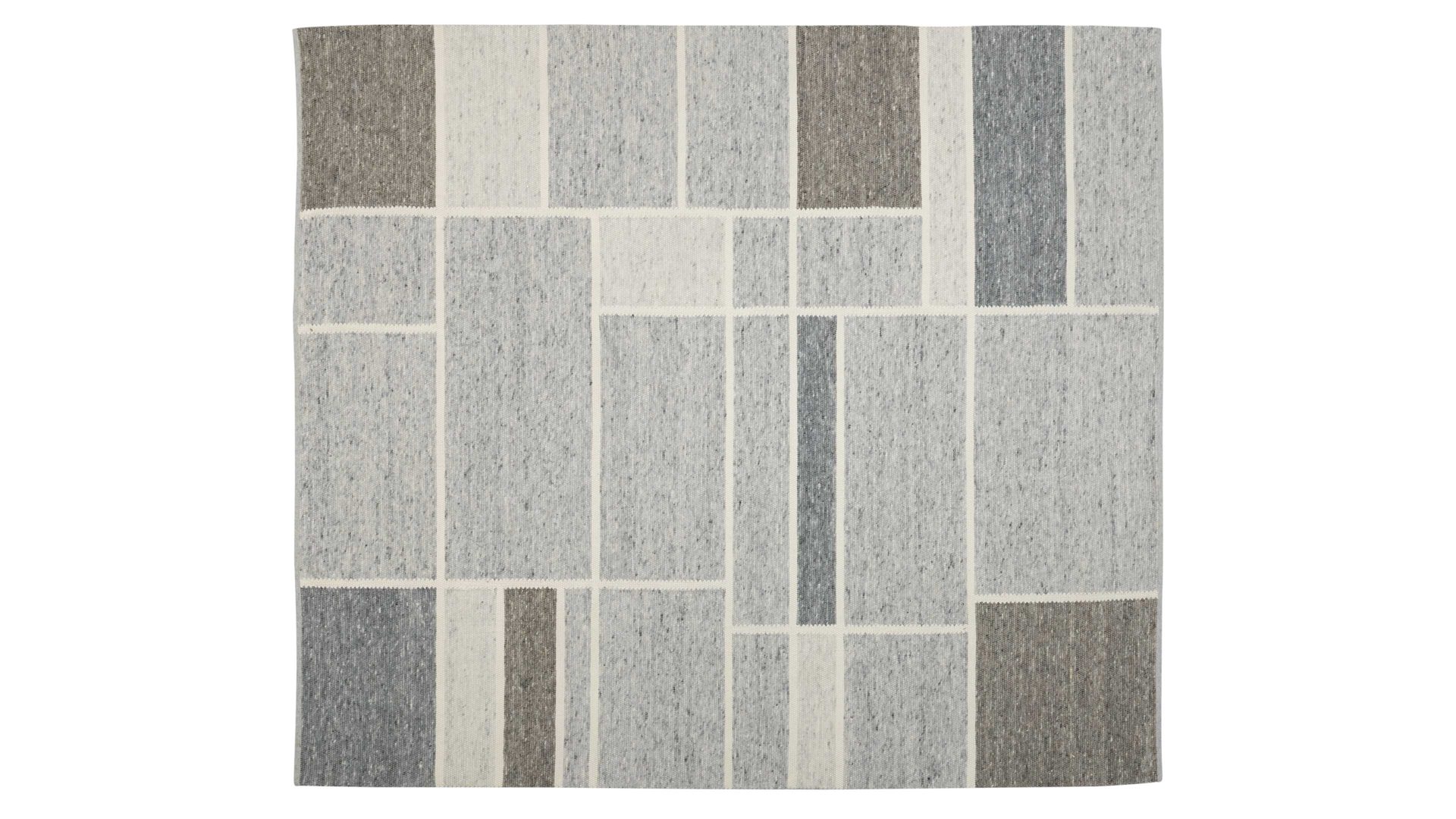 Handwebteppich Interliving aus Naturfaser in Grau Interliving Teppich Serie B-8002 Grau & Hellgrau - ca. 90 x 350 cm