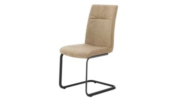 Schwingstuhl Interliving aus Stoff in Beige Interliving Esszimmer Serie 5604 - Schwingstuhl V279 papyrusfarbener Bezug Hanoy & anthrazitfarbenes Metall