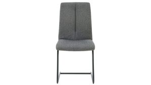 Schwingstuhl Interliving aus Stoff in Grau Interliving Esszimmer Serie 5119 - Schwingstuhl olivfarbener Bezug Havanna & anthrazitfarbenes Metall