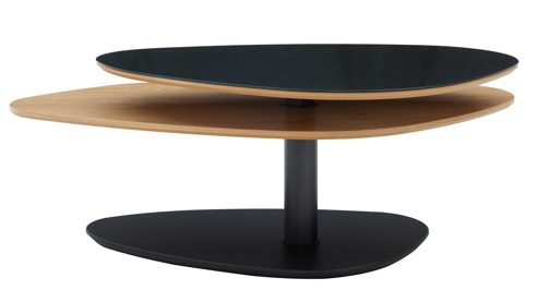 Couchtisch Interliving aus Holz in Anthrazit Interliving Couchtisch Serie 6225 - Couchtisch Anthrazit & Wildeiche - ca. 123 x 69 cm