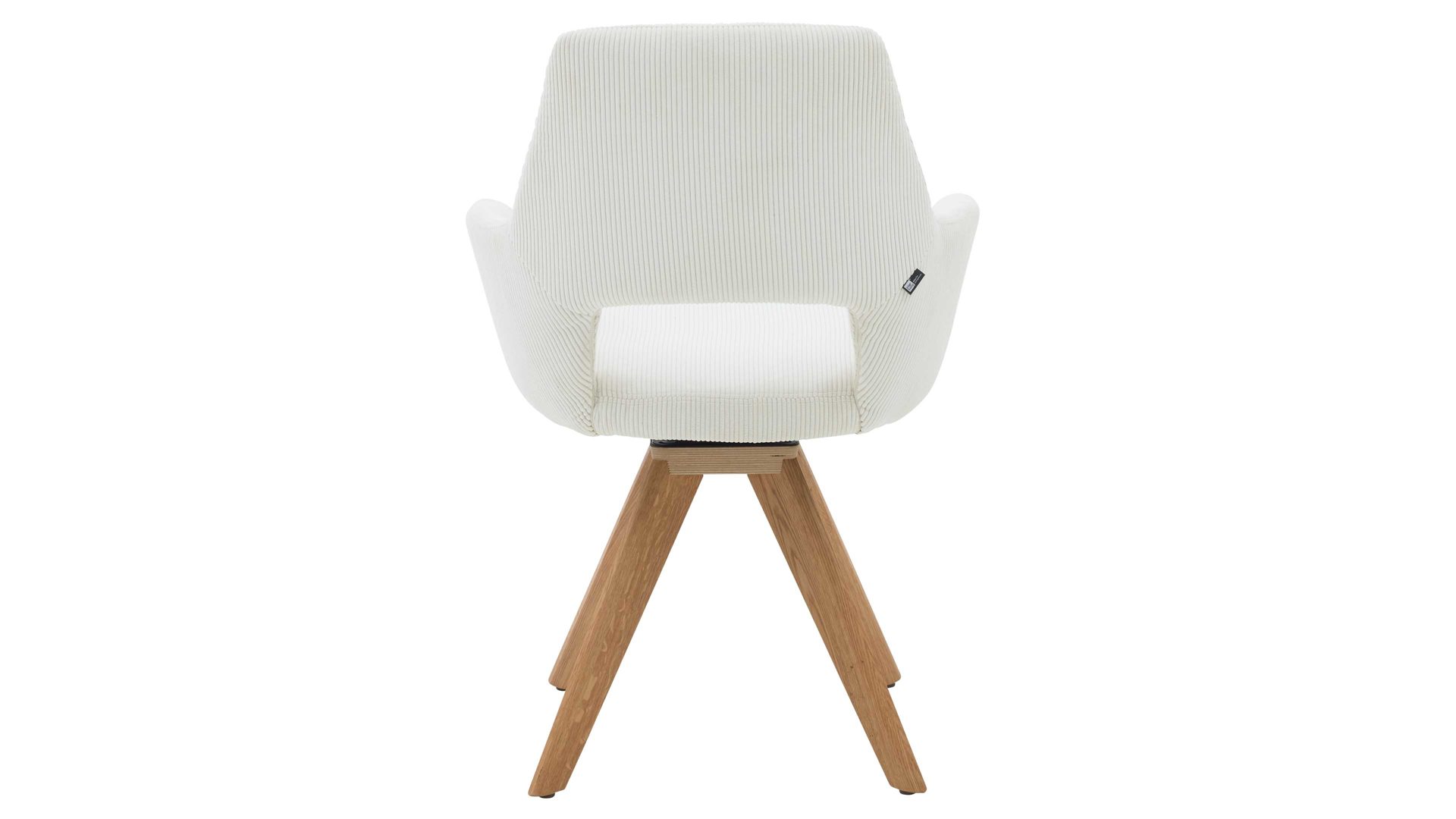 Vierfußstuhl Interliving aus Stoff in Weiß Interliving Esszimmer Serie 5605 – Armlehnstuhl cremeweißer Cord Rebel & Eiche