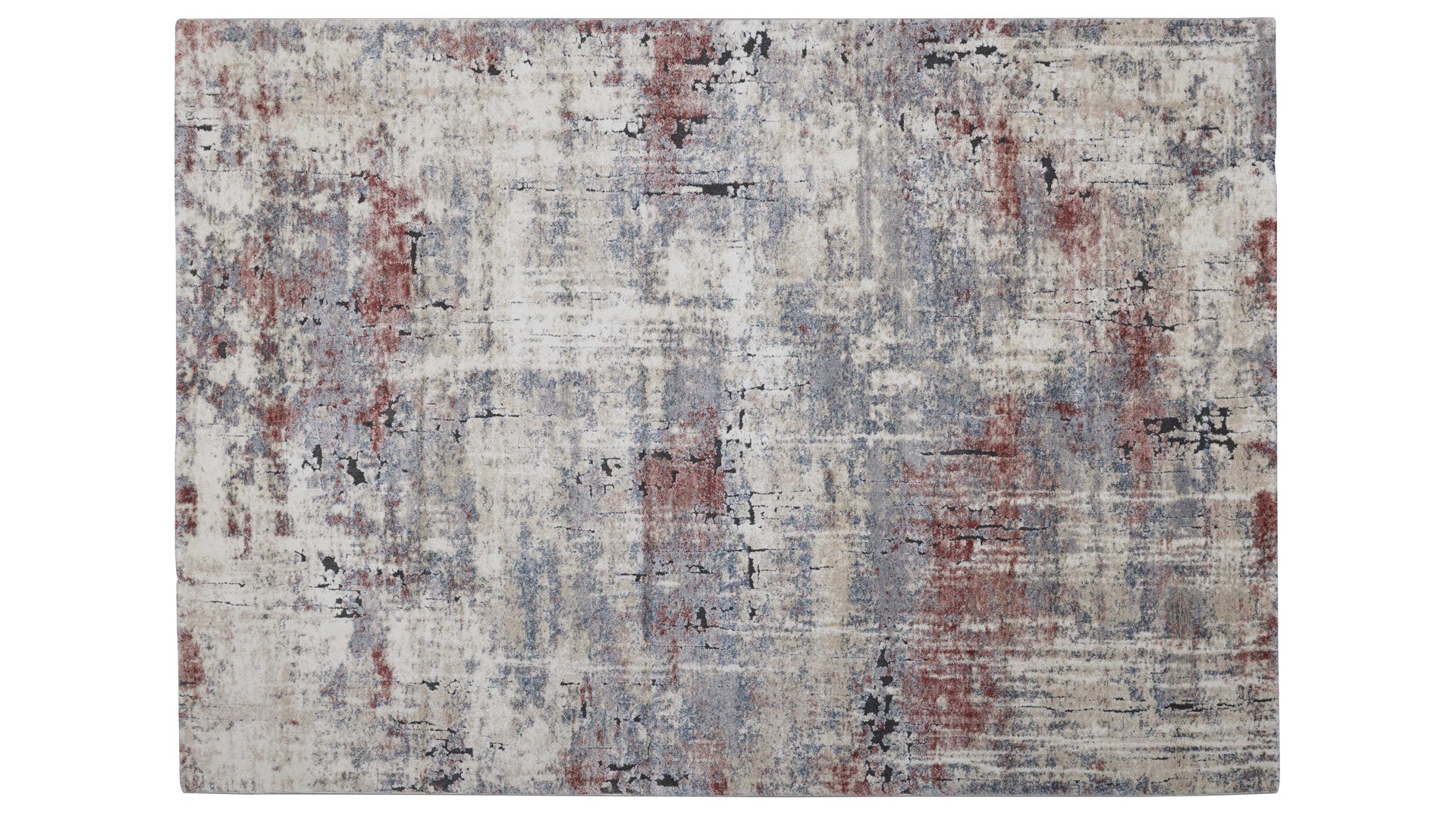 Webteppich Interliving aus Kunstfaser in Beige Interliving Teppich Serie L-8800 Creme-Rot-Blau – ca. 160 x 230 cm