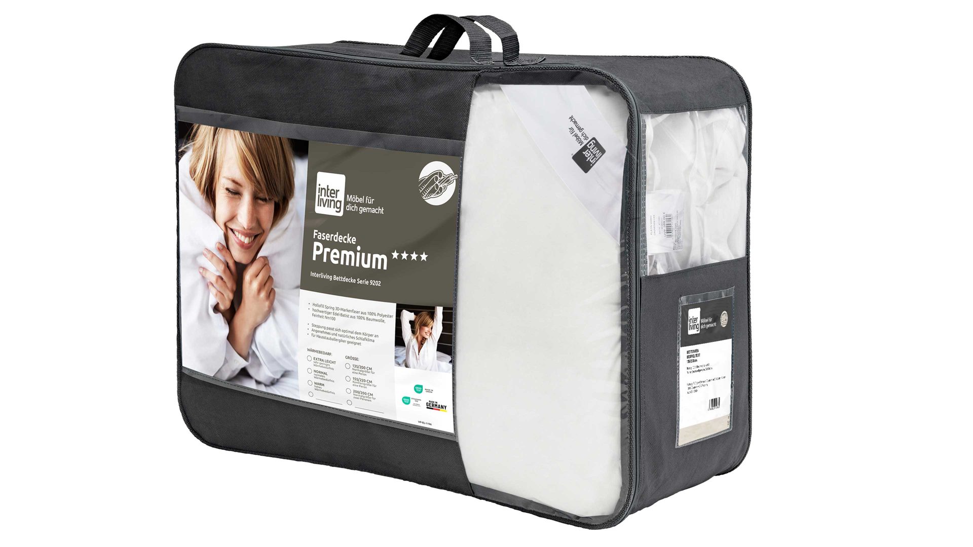 Faserdecke Interliving aus Stoff in Weiß Interliving Bettdecke Serie 9202 - Duodecke warm, ca. 1.235 g - ca. 155 x 220 cm