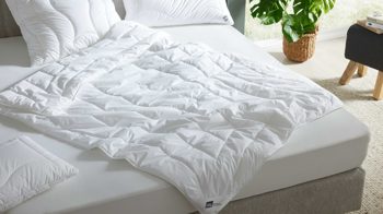 Faserdecke Interliving aus Stoff in Weiß Interliving Bettdecke Serie 9202 - Monodecke extraleicht, ca. 450 g - ca. 155 x 220 cm