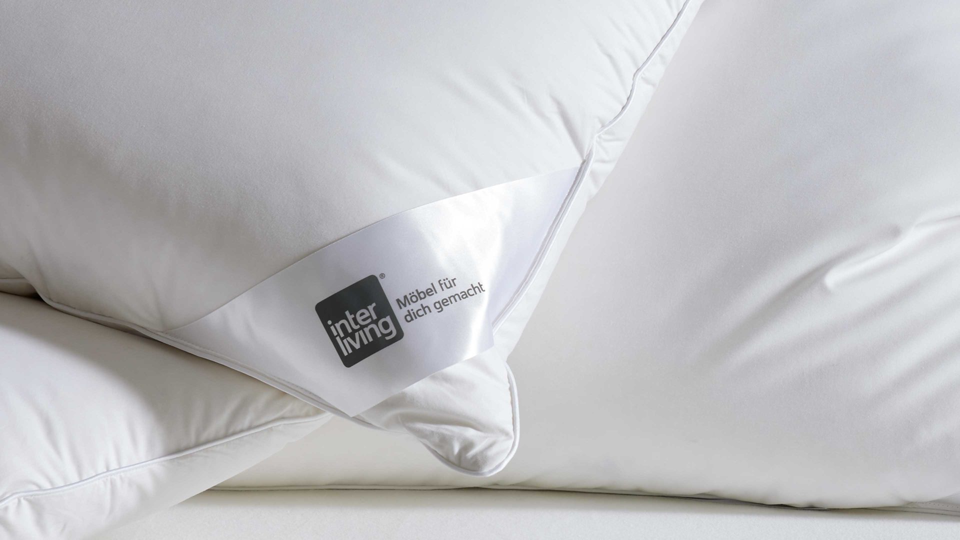 Kopfkissen Interliving aus Stoff in Weiß Interliving Kopfkissen Serie 9204 - 3-Kammerkissen 90 % Daunen & 10 % Federn, ca. 640 g - ca. 40 x 80 cm