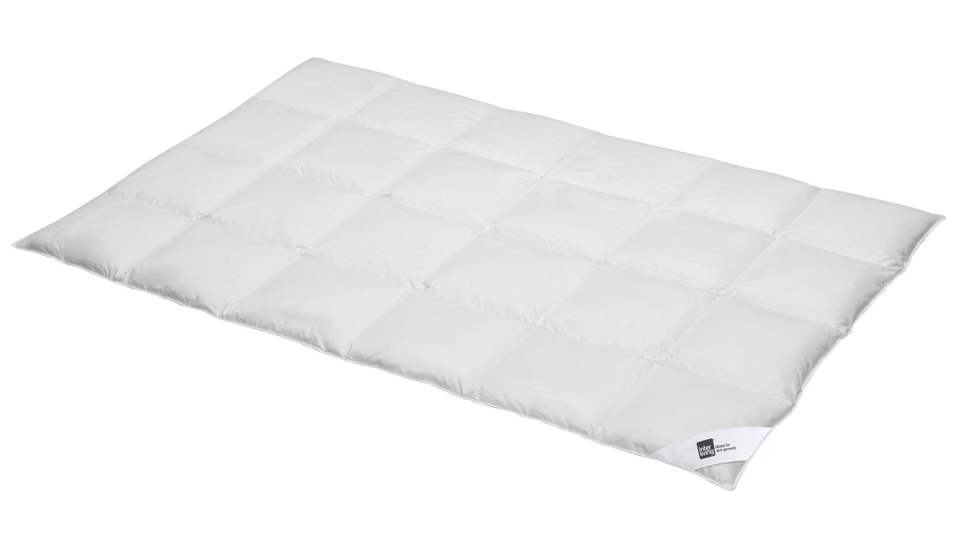 Daunendecke Interliving aus Stoff in Weiß Interliving Bettdecke Serie 9204 - Daunendecke als Winterbett warm, ca. 840 g Daunen - ca. 135 x 200 cm