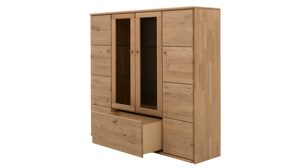 Highboard Interliving aus Holz in Holzfarben Interliving Wohnzimmer Serie 2028 - Highboard 4640 Wildeiche - vier Türen, ein Auszug, Breite ca. 162 cm