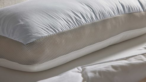 Nackenstützkissen Interliving aus Stoff in Weiß Interliving Nackenstützkissen Serie 9209 Visco-Sticks & Gänsedaunen - ca. 40 x 80 cm