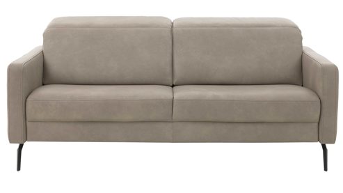 Zweisitzer Interliving aus Leder in Grau Interliving Sofa Serie 4065 – Zweisitzer 2KV kieselfarbenes Leder Cloudy gravel & schwarze Metallfüße – Länge ca. 180 cm