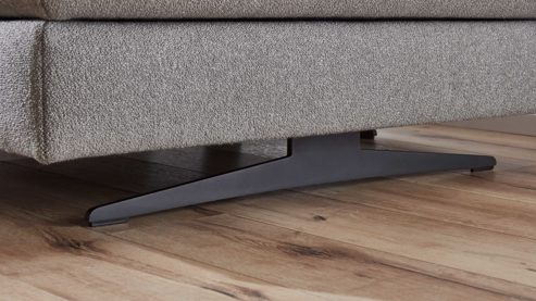 Ecksofa comfortmaster besser sitzen, liegen, leben aus Stoff in Hellgrau Comfortmaster Spektra 1488 - Relax-Wohnlandschaft mit vielen Funktionen hellgraues Flachgewebe Loop 02 jet – Stellfläche ca. 344 x 182 cm