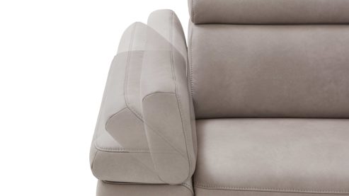 2,5-Sitzer comfortmaster besser sitzen, liegen, leben aus Leder in Grau Comfortmaster Spektra 1182 - 2,5-Sitzer mit vielen Funktionen stahlfarbenes LongLife-Leder LG 24 & Metallkufen - Länge ca. 220 cm