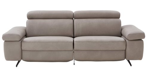 2,5-Sitzer comfortmaster besser sitzen, liegen, leben aus Leder in Grau Comfortmaster Spektra 1182 - 2,5-Sitzer mit vielen Funktionen stahlfarbenes LongLife-Leder LG 24 & Metallkufen - Länge ca. 220 cm