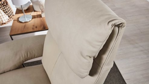 Relaxsessel comfortmaster besser sitzen, liegen, leben aus Leder in Weiß Comfortmaster 7304 - Easy-Swing-Sessel 52V klifffarbenes LongLife-Leder & anthrazitfarbener Sternfuß