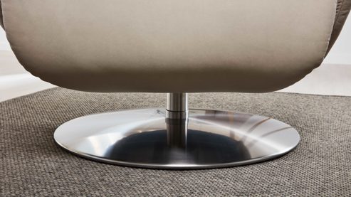 Relaxsessel comfortmaster besser sitzen, liegen, leben aus Leder in Weiß Comfortmaster 7304 - Easy-Swing-Sessel 31N mit manuellen Funktionen klifffarbenes LongLife-Leder & edelstahlfarbener Tellerfuß