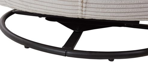 Polstersessel KAWOO aus Stoff in Hellgrau KAWOO Drehsessel SE 53 hellgrauer Cord GCT 9 & schwarzer Metallring