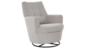 Polstersessel KAWOO aus Stoff in Hellgrau KAWOO Drehsessel SE 53 hellgrauer Cord GCT 9 & schwarzer Metallring