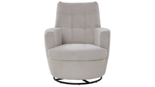 Polstersessel KAWOO aus Stoff in Hellgrau KAWOO Drehsessel SE 53 hellgrauer Cord GCT 9 & schwarzer Metallring