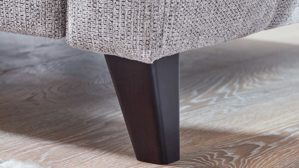 Polsterhocker KAWOO aus Stoff in Hellgrau KAWOO Serie 8334 - Polsterhocker platingraue Chenille GFS 49 & schwarze Holzfüße H61-250 - ca. 156 x 64 cm