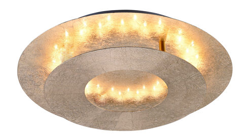 Deckenleuchte Paul neuhaus aus Metall in Gold Paul Neuhaus LED-Deckenleuchte Nevis goldfarbenes, gehämmertes Metall – Durchmesser ca. 27 cm