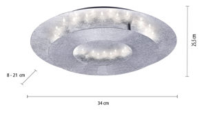 Deckenleuchte Paul neuhaus aus Metall in Silber Paul Neuhaus LED-Deckenleuchte Nevis silberfarbenes, gehämmertes Metall – Durchmesser ca. 27 cm