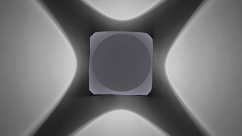 Wandleuchte Paul neuhaus aus Metall in Metallfarben Paul Neuhaus Außen-Wandleuchte Carlo silberfarbener Aluguss – Würfelform, ca. 7 x 7 cm