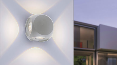 Wandleuchte Paul neuhaus aus Metall in Metallfarben Paul Neuhaus Außen-Wandleuchte Carlo silberfarbener Aluguss – Würfelform, ca. 7 x 7 cm