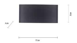 Wandleuchte Paul neuhaus aus Metall in Anthrazit Paul Neuhaus Außen-Wandleuchte Carlo anthrazitfarbenes Aluminium - halbrund, Länge ca. 17 cm