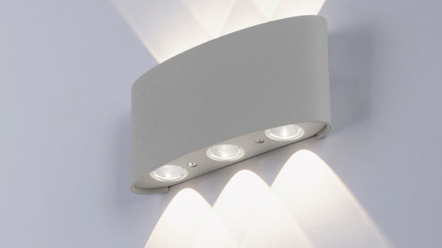 Wandleuchte Paul neuhaus aus Metall in Metallfarben Paul Neuhaus Außen-Wandleuchte Carlo silberfarbener Aluguss – halbrund, Länge ca. 17 cm