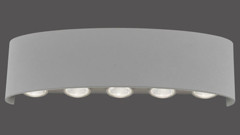 Wandleuchte Paul neuhaus aus Metall in Metallfarben Paul Neuhaus Außen-Wandleuchte Carlo silberfarbener Aluguss – halbrund, Länge ca. 28 cm